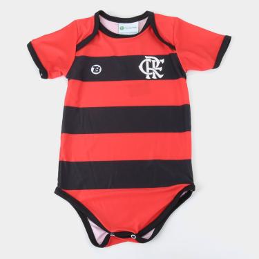 Imagem de Body Flamengo Infantil Torcida Baby Listrado Proteção UV-Unissex