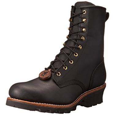 Imagem de Chippewa Bota masculina Baldor 20 cm bico de aço – antiderrapante, couro durável, botas de trabalho resistentes para homens, Preto oleado (preto), 40