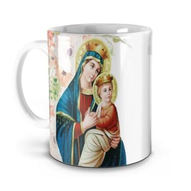 Imagem de Caneca Branca Santa Maria – “Bendita sois vós entre as mulheres…” - Presente de Gratidão e Reverência