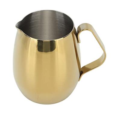 Imagem de Jarra para espuma de leite, caneca para vaporizador de metal, jarra para leite, jarras para vapor de café expresso, aço inoxidável, café, cappuccino, latte art, jarra de leite (600ml)
