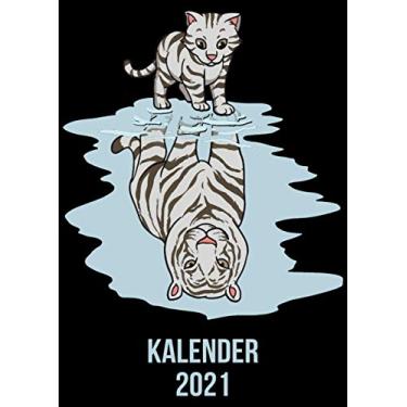 Imagem de Kalender 2021: DIN A4 Kalender von 01/2021-12/2021 1 Tag = 1 Seite mit großem Tageskalender und großartiger Übersicht. Monatsübersicht, ... / Katze zu Löwe heartbeat herzschlag