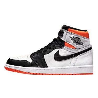 Imagem de Jordan 1 High Retro Electric Orange basquete masculino 555088-180, Branco/Laranja/Preto, 13