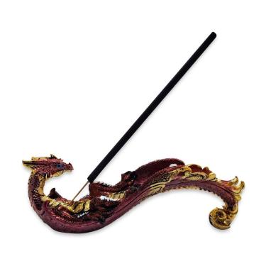 Imagem de Incensário Vareta Dragão Guerreiro Vermelho Oriental 15cm
