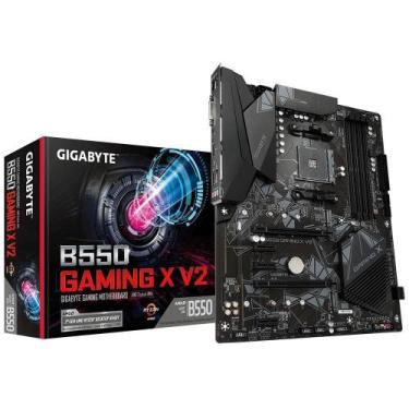 Imagem de Placa Mãe Gigabyte B550 Gaming X V2 AM4 DDR4 HDMI DVI-D M.2, Preto