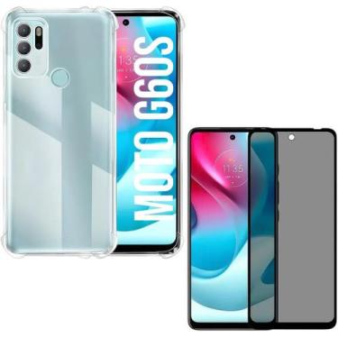 Imagem de Capa Capinha Anti Impacto + Película Privacidade 3D Para Moto G60s Tel