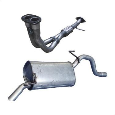 Imagem de Kit Escapamento Tubo Motor + Traseiro Palio 1.0 1996 A 2001 - ScapJá