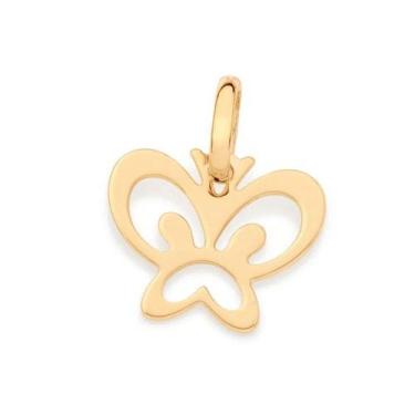 Imagem de Pingente banhado ouro 3x 24k 18k e 22k  feminino borboleta vazada romm