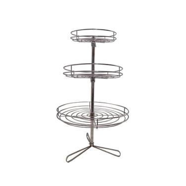 Imagem de Fruteira Giratória de Chão Pirâmide Cromada Bredal