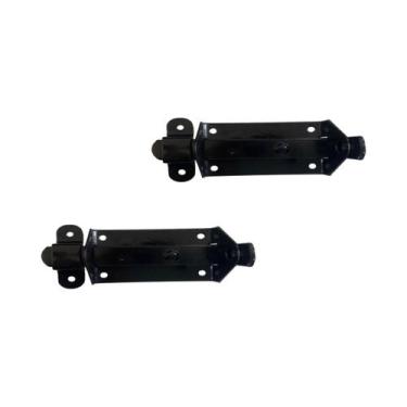 Imagem de Kit 2 Trinco Fecho Chato Portão Porta Cadeado 9x3cm N2 Preto - Mill