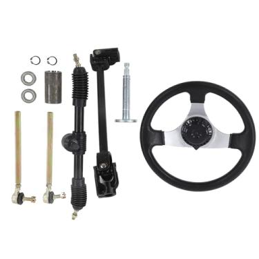 Imagem de Kit de Direção de Kart, Conjunto de Volante de Kart, Peças de Volante de Kart, Borracha ABS de Metal Com Acessórios de Instalação para Motores 150-250