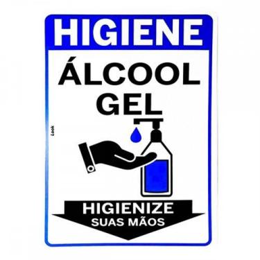 Imagem de Placa Look 20X30Cm (Alcool Gel Vertical) . / Kit C/ 5 Peças