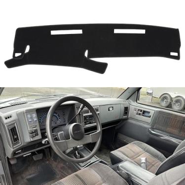 Imagem de BLIBLIUNIT Tapete de cobertura de painel personalizado para Chevy Chevrolet S10 Blazer/GMC S15 Jimmy Sonoma/91-94 Olds Oldsmobile Bravada, tapete de painel (86-93 preto)