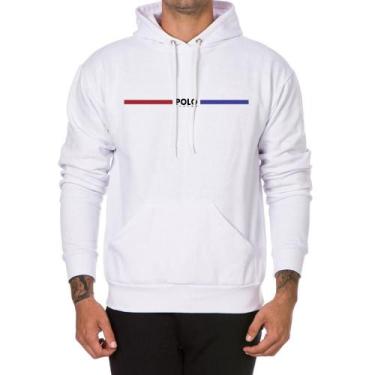 Imagem de Moletom Masculino Algodão Estampado Capuz Bolso Canguru - Polo Blu, M,