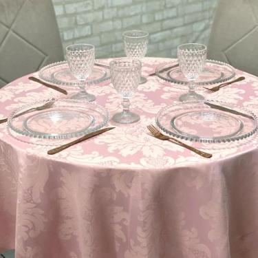 Imagem de Toalha de Mesa Jacquard Redonda para Festas Buffet Eventos - MUMUDECOR