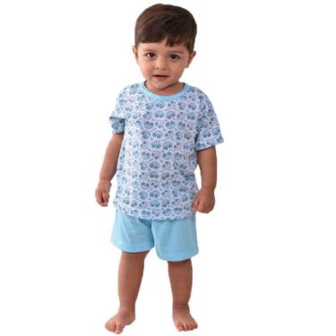 Imagem de Kit 10 Pijamas Infantil Curto Unissex Estampado Manga Curta - WLS Moda