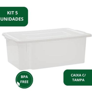 Imagem de Kit 5 Caixa Frigorifica Com Tampa Multiuso 25l - Bandeja Açougue Aves 