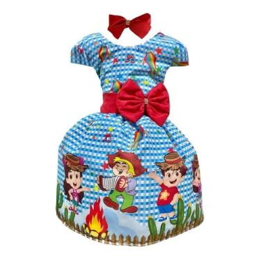 Imagem de Vestido Infantil Festa Junina Turma João Menina E Sanfoneiro - Pequeno