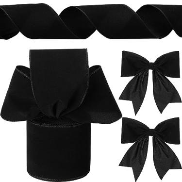 Imagem de Yungyan Fitas de veludo para o dia dos namorados, fita de embrulho de laço vintage, fita de feltro com fio para embrulhar presentes, decorações de árvore de Natal, guirlanda, artesanato ao ar livre