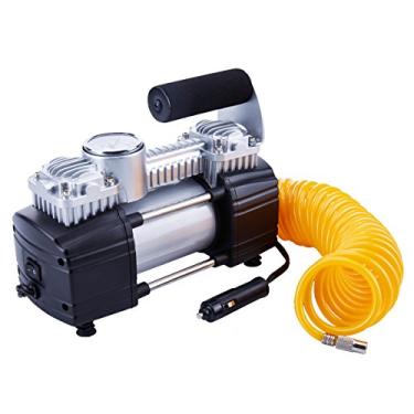 Imagem de TIREWELL 12V Pneu Inflator-Heavy Duty Double Cylinders Direct Drive Metal Pump 150PSI, Compressor com Braçadeira de Bateria e Mangueira de Ar de Extensão de 5M, SUVs/MPV/carro
