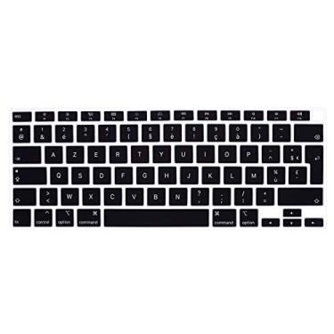 Imagem de HRH Capa ultrafina de silicone AZERTY em francês para MacBook Air de 13 polegadas 2020 com Touch ID (MÓDLO A2179 e chip A2337 M1, layout do Reino Unido/UE) protetor de acessórios de teclado