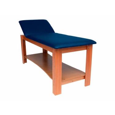 Imagem de Maca Divã em Madeira com Cabeceira Regulável - Arktus, Azul escuro