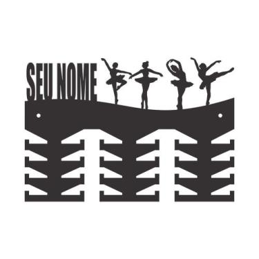 Imagem de Porta Medalhas Ballet Em Madeira Mdf 6mm Personalizado - Loja Dinka