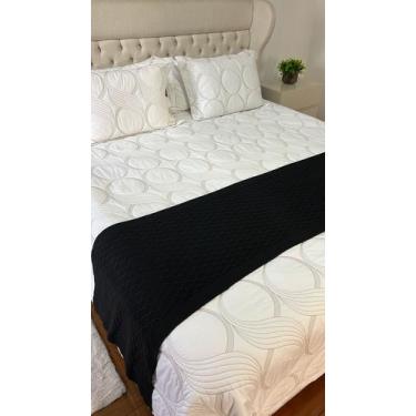 Imagem de Peseira Manta Tricot Sala Cama Casal Queen 230x60cm Veneza - Calu Tric