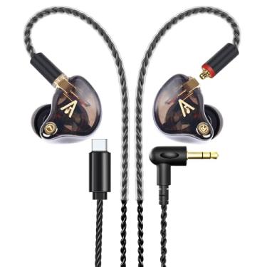 Imagem de Audiovance Vibes 201C Fones de Ouvido Intra-Auriculares com Fio, Adaptador Usb C para 3,5 Mm e Cabo Trançado, Fones de Ouvido com Isolamento de Ruído Acionados por Graves, Estojo de Transporte, Pontas