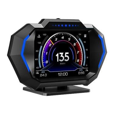 Imagem de Acteam Hud Heads Up Display para Carro, Obd + Gps Multi-Data Monitor Velocímetro Digital Head Up Display, Alarme de Velocidade Excessiva Rpm Temperatura Da Água Turbo Pressão Medidor Inteligente Para