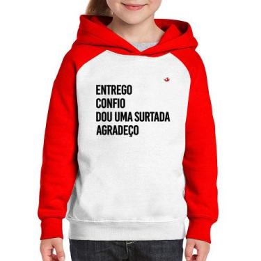 Imagem de Moletom Infantil Dou uma surtada - Foca na Moda, Branco, Vermelho, 6