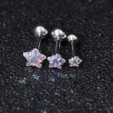 Imagem de Piercing Tragus Helix Flat Cartilagem Mini Estrela 3 4 5 Mm - De Castr