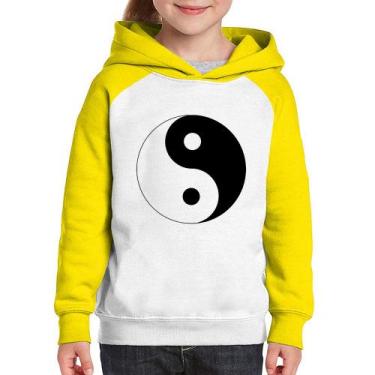 Imagem de Moletom Infantil Yin-Yang - Foca na Moda, Branco, Amarelo, 2
