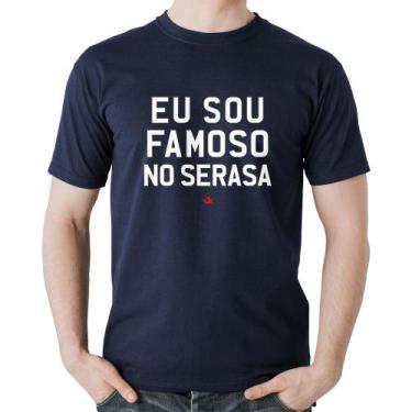 Imagem de Camiseta Algodão Eu sou famoso no Serasa - Foca na Moda, Marinho, GG