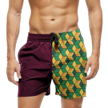 Imagem de Short Praia Shorts Banho Bermuda Verão Anime Kimetsu Água 637 - SMOKE,