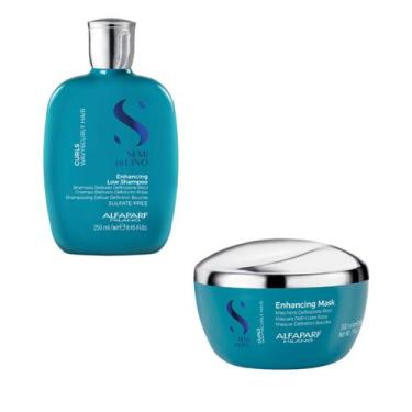Imagem de Kit Shampoo 250ml e Máscara 200 Alfaparf Semi Di Lino Curls- Definidor