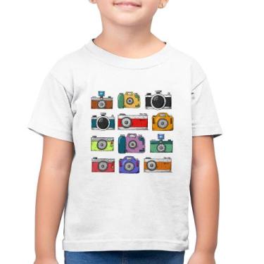 Imagem de Camiseta Algodão Infantil Câmeras Retrô - Foca na Moda, Branco, 8