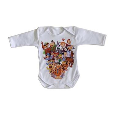 Imagem de body nenê criança roupa bebê manga longa  Hanna Barbera personagens - 