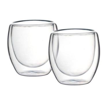 Imagem de Jogo de 2 Copos Parede Dupla em Vidro Borossilicato 90ml - Full Fit