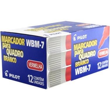 Imagem de Pincel Quadro Branco WBM-7 Recarregável Vermelho - Caixa com 12 Unidad