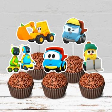 Imagem de 50 Tags Toppers Para Doces Docinhos Leo O Caminhão - Oficina do Papel 
