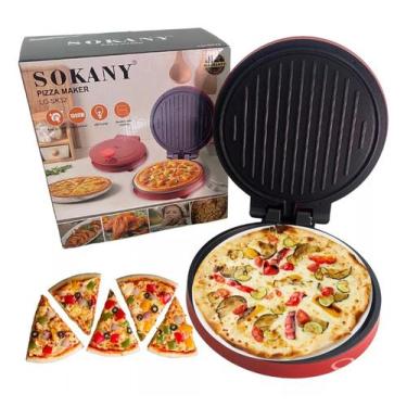 Imagem de Máquina Elétrica Pizza Bancada Antiaderente Crocante 1000w - Sokany, 1
