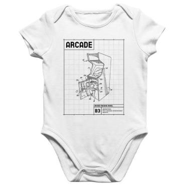 Imagem de Body Bebê Algodão Arcade Fliperama Projeto - Foca na Moda, Branco, GG