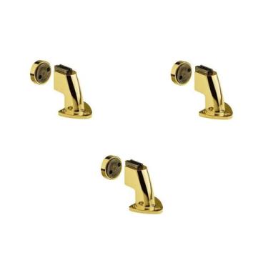 Imagem de Kit 3 prendedor fixador trava porta magnético dourado brilhante 808 im