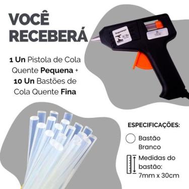 Imagem de Kit Cola Quente Pequena Grande Para Artesanato - Escolha Seu Kit - Pis