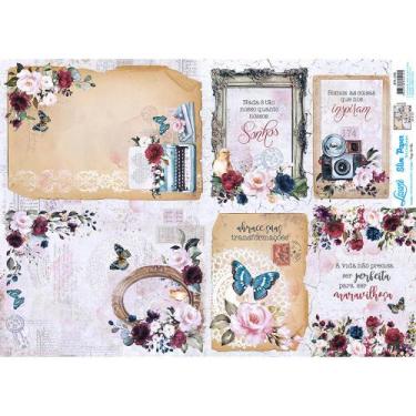 Imagem de Slim Paper Decoupage Spl-068 Vintage Tags 47,3x33,8cm Litoarte