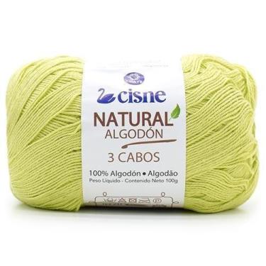 Imagem de Fio Cisne Natural Algodón 3 Cabos 100g - 100% Algodão, 0278 AMARELO