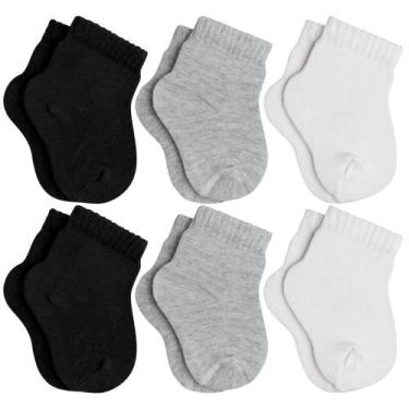 Imagem de Kit com 6 Pares de Meias Lupo Baby Cano Curto sem Estampa Básica Lisa 