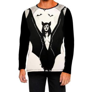 Imagem de Camiseta Manga Longa Ads Vampiro Morcego Halloween - Fabriqueta, M