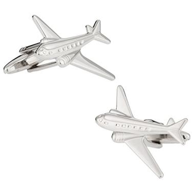 Imagem de Abotoaduras de avião comercial com caixa de apresentação Cuff-Daddy