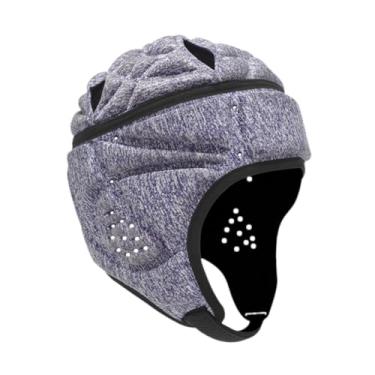 Imagem de Dynwave Capacete de Rugby Protetor de Cabeça de Rugby Acessórios Macios Boné de Proteção Capacete para Futebol Americano de Bandeira Beisebol Arremessador, Roxo